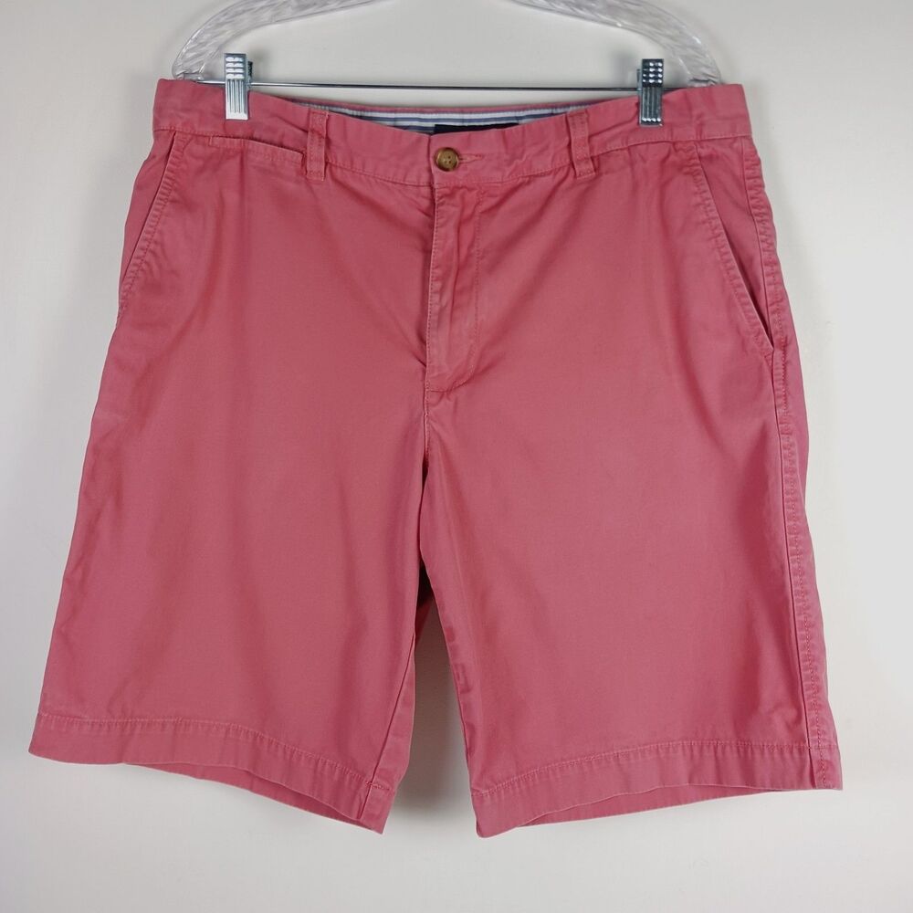Tommy Hilfiger Shorts Men Size 36 Cotton Chino Pink Pockets 10.5 Inch Classic